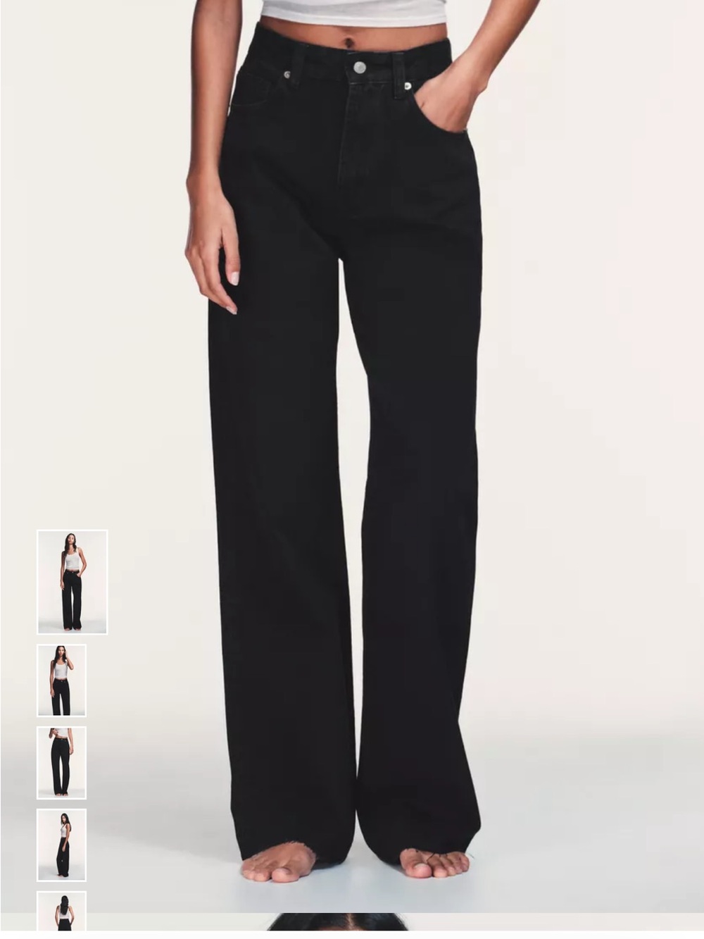 TRF Zara Black WIDE LEG High-Rise Jeans